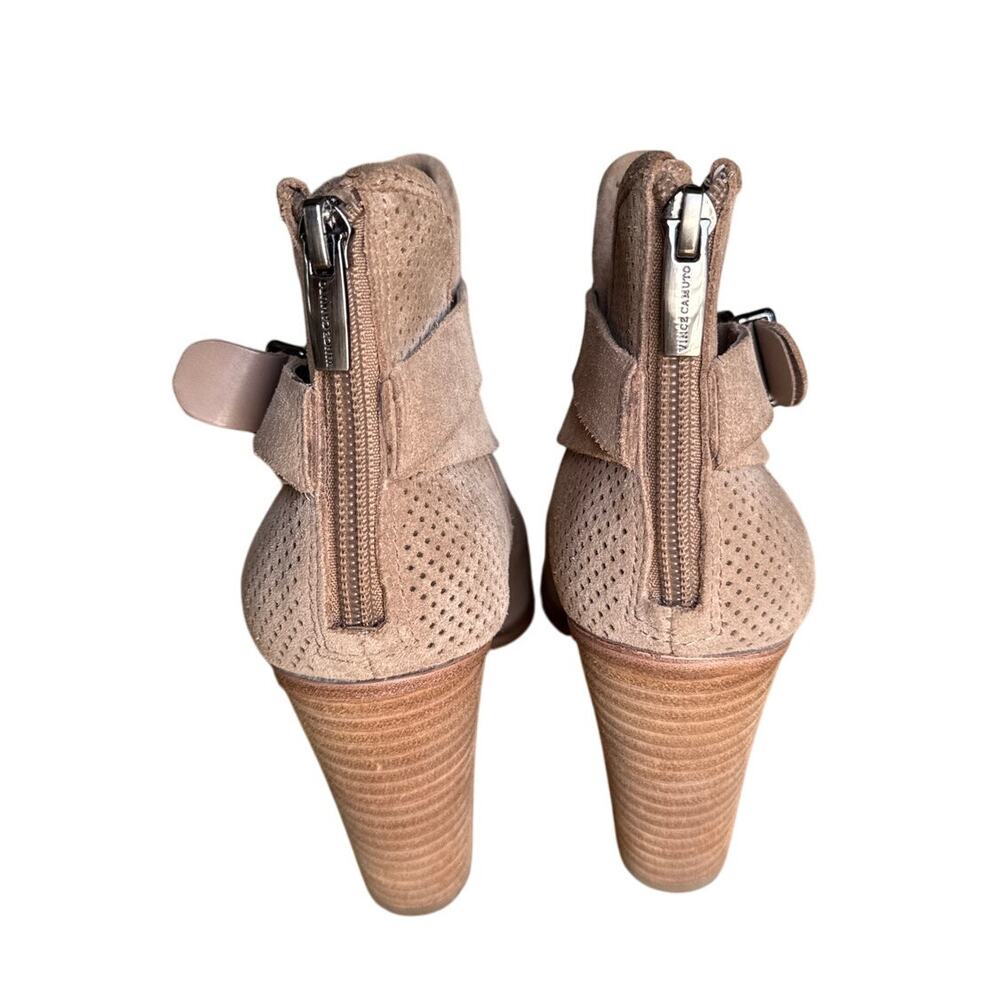 VINCE CAMUTO Perforated Tan Ankle Bootie sz 8.5/39 - Picture 5 of 8